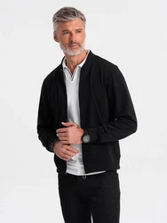 OMBRE Bomberjacke Baumwollsweatshirt für Männer Schwarz/Grau