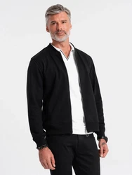 OMBRE Bomberjacke Baumwollsweatshirt für Männer Schwarz/Grau