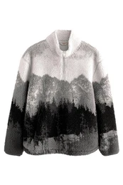 Fleecepullover Fleece mit Print (1-tlg)