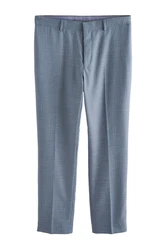 Next Anzughose Strukturiert Tailored Fit Grau/Hellblau