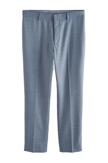 Next Anzughose Strukturiert Tailored Fit Grau/Hellblau