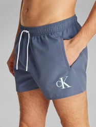 Calvin Klein Swimwear Badeshorts SHORT DRAWSTRING mit Logo Hellblau/Grau/Blau/Dunkelblau