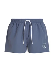 Calvin Klein Swimwear Badeshorts SHORT DRAWSTRING mit Logo Hellblau/Grau/Blau/Dunkelblau