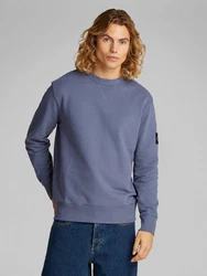 Calvin Klein Jeans Sweatshirt BADGE CREW NECK mit Logopatch Dunkelblau/Grau/Blau/Lila