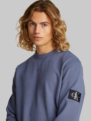 Calvin Klein Jeans Sweatshirt BADGE CREW NECK mit Logopatch Dunkelblau/Grau/Blau/Lila