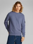 Calvin Klein Jeans Sweatshirt BADGE CREW NECK mit Logopatch Dunkelblau/Grau/Blau/Lila