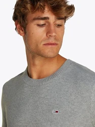 Tommy Jeans Rundhalspullover TJM SLIM ESSENTIAL LIGHT SWEATER Grau