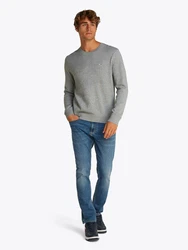 Tommy Jeans Rundhalspullover TJM SLIM ESSENTIAL LIGHT SWEATER Grau