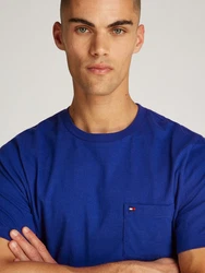 Tommy Hilfiger T-Shirt ESSENTIAL SOLID POCKET TEE Blau/Dunkelblau