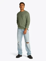 Tommy Jeans Langarmshirt TJM SLIM WAFFLE L/S TEE EXT Dunkelgrün/Khaki/Grün