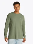Tommy Jeans Langarmshirt TJM SLIM WAFFLE L/S TEE EXT Dunkelgrün/Khaki/Grün