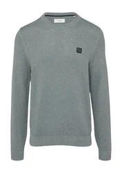 s.Oliver Strickpullover Rundhals Struktur-Optik Grau/Hellgrau/Hellblau/Dunkelgrau