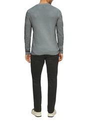 s.Oliver Strickpullover Rundhals Struktur-Optik Grau/Hellgrau/Hellblau/Dunkelgrau