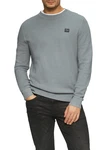 s.Oliver Strickpullover Rundhals Struktur-Optik Grau/Hellgrau/Hellblau/Dunkelgrau