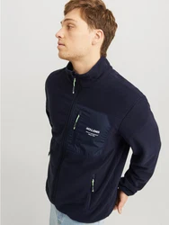 Jack & Jones Outdoorjacke JJTHEO FLEECE JACKET Dunkelblau