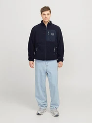 Jack & Jones Outdoorjacke JJTHEO FLEECE JACKET Dunkelblau