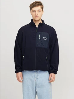Jack & Jones Outdoorjacke JJTHEO FLEECE JACKET Dunkelblau