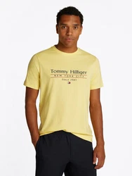 Tommy Hilfiger T-Shirt HILFIGER CENTER STACK TEE Gelb