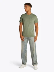 Tommy Jeans T-Shirt TJM SLIM WASHED POCKET TEE Dunkelgrün/Grün/Khaki