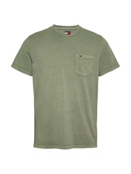 Tommy Jeans T-Shirt TJM SLIM WASHED POCKET TEE Dunkelgrün/Grün/Khaki