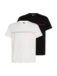 Tommy Jeans T-Shirt TJM SLM ENTRY GRPHC T EXT 2 PCK Schwarz/Weiß/Rot
