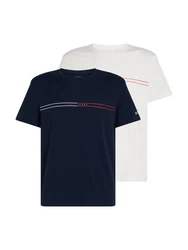 Tommy Jeans T-Shirt TJM SLM ENTRY GRPHC T EXT 2 PCK Dunkelblau/Weiß/Creme/Lila/Mischfarben