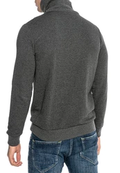 RedBridge Sweatshirt mit hohem Kragen und Taschen Dunkelgrau/Grau/Dunkelgrün/Hellgrau