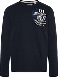 CAMP DAVID Langarmshirt Dunkelblau/Grau/Schwarz/Rot