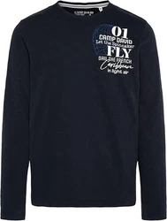 CAMP DAVID Langarmshirt Dunkelblau/Grau/Schwarz/Rot