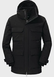 Schöffel Langjacke Down Parka Ridgeland Schwarz/Gelb