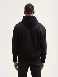 TOM TAILOR Denim Sweatshirt Hoodie mit Logo-Print Schwarz