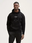 TOM TAILOR Denim Sweatshirt Hoodie mit Logo-Print Schwarz