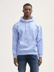 TOM TAILOR Denim Sweatshirt Hoodie mit Logo-Print Hellblau/Blau/Fliederfarben