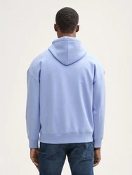 TOM TAILOR Denim Sweatshirt Hoodie mit Logo-Print Hellblau/Blau/Fliederfarben