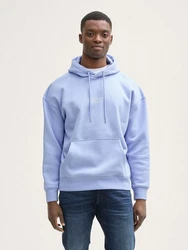 TOM TAILOR Denim Sweatshirt Hoodie mit Logo-Print Hellblau/Blau/Fliederfarben
