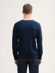 TOM TAILOR Strickpullover Dunkelblau/Hellblau/Blau
