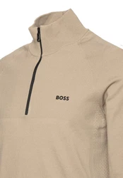 BOSS GREEN Strickpullover K_Seamless Tech_QZ grün