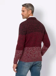 Sieh an! Strickpullover Polopullover Dunkelrot/Bordeaux/Lila/Braun