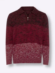 Sieh an! Strickpullover Polopullover Dunkelrot/Bordeaux/Lila/Braun