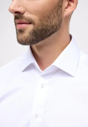 Eterna Langarmhemd Weiß/Braun/Creme