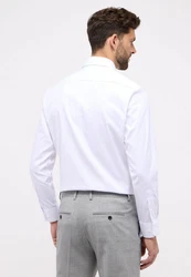 Eterna Langarmhemd Weiß/Braun/Creme