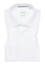 Eterna Langarmhemd Weiß/Braun/Creme