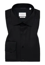 Eterna Langarmhemd Schwarz/Braun/Dunkelrot