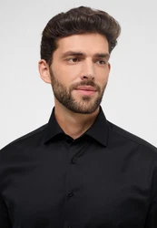 Eterna Langarmhemd Schwarz/Braun/Dunkelrot