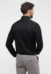 Eterna Langarmhemd Schwarz/Braun/Dunkelrot