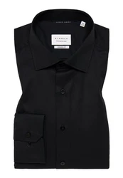 Eterna Langarmhemd Schwarz/Braun/Dunkelrot