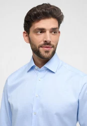 Eterna Langarmhemd Modern-Fit Luxury Hemd Hellblau