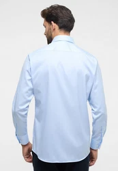 Eterna Langarmhemd Modern-Fit Luxury Hemd Hellblau