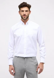 Eterna Businesshemd Modern Fit Button-Down-Kragen Weiß/Dunkelrot/Rot/Braun