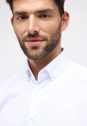 Eterna Businesshemd Modern Fit Button-Down-Kragen Weiß/Dunkelrot/Rot/Braun